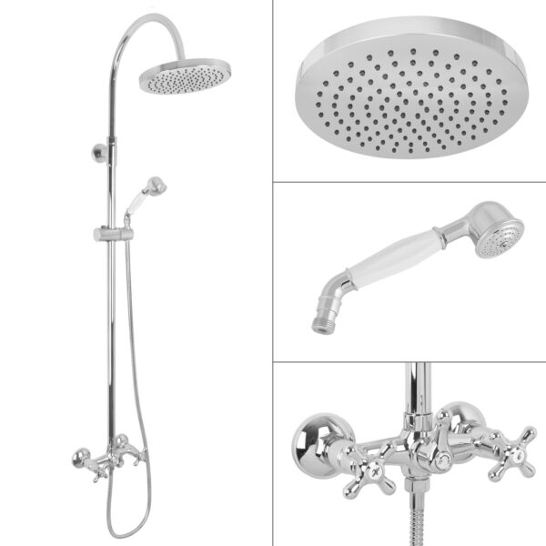 Welfenstein Nostalgie Aufputz-Set 2D-1482 Regendusche 20cm