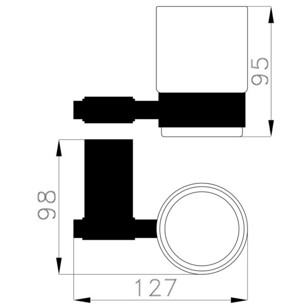 Welfenstein Serie 5PA Zahnputzbecher 0664 schwarz matt