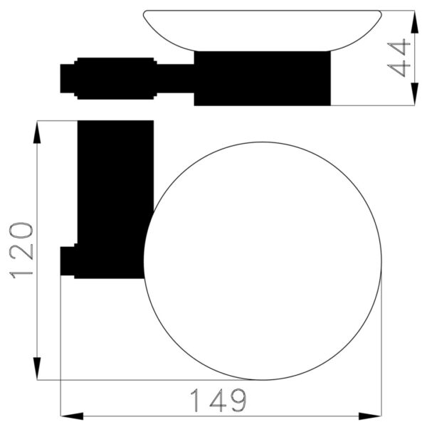 Welfenstein Serie 5PA Seifenablage 0764 schwarz matt