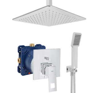 grohe eurocube komplettes set dusche unterputz regendusche regenbrause zulaufarm handbrause verchromt