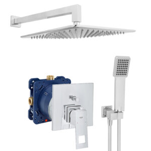 Unterputz-Set mit Grohe Eurocube-ES30HC6 Regenbrause 30x30cm