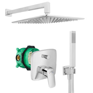 hansgrohe komplettes set dusche unterputz regendusche regenbrause zulaufarm handbrause verchromt