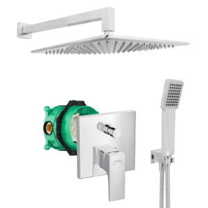 hansgrohe komplettes set dusche unterputz regendusche regenbrause zulaufarm handbrause verchromt