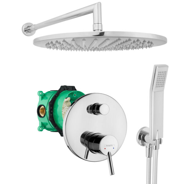 Unterputz-Set mit hansgrohe Talis-HR122HB7 Regendusche 30cm