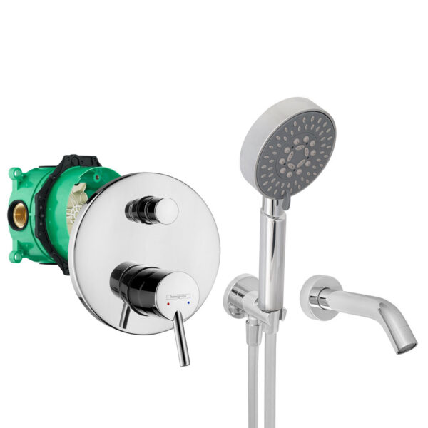 Unterputz-Set mit hansgrohe Talis-JK8P Wanneneinlauf