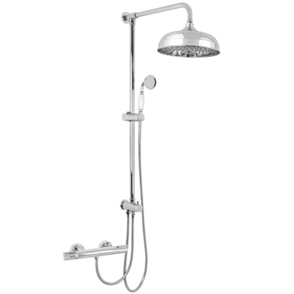 Aufputz-Set mit hansgrohe Versostat-2Q-HN101 Regendusche Thermostat Nostalgie 25cm